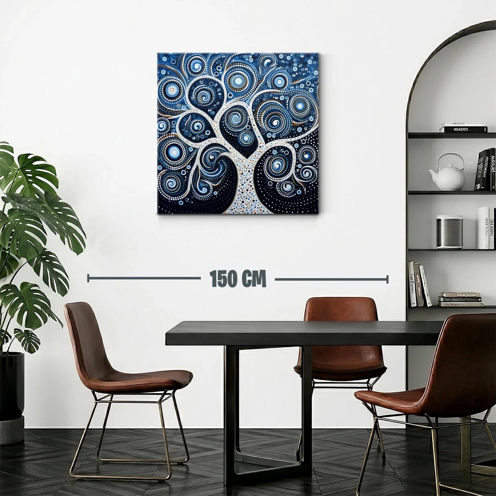 Árbol de espirales en tonos azul y blanco — miniatura 2