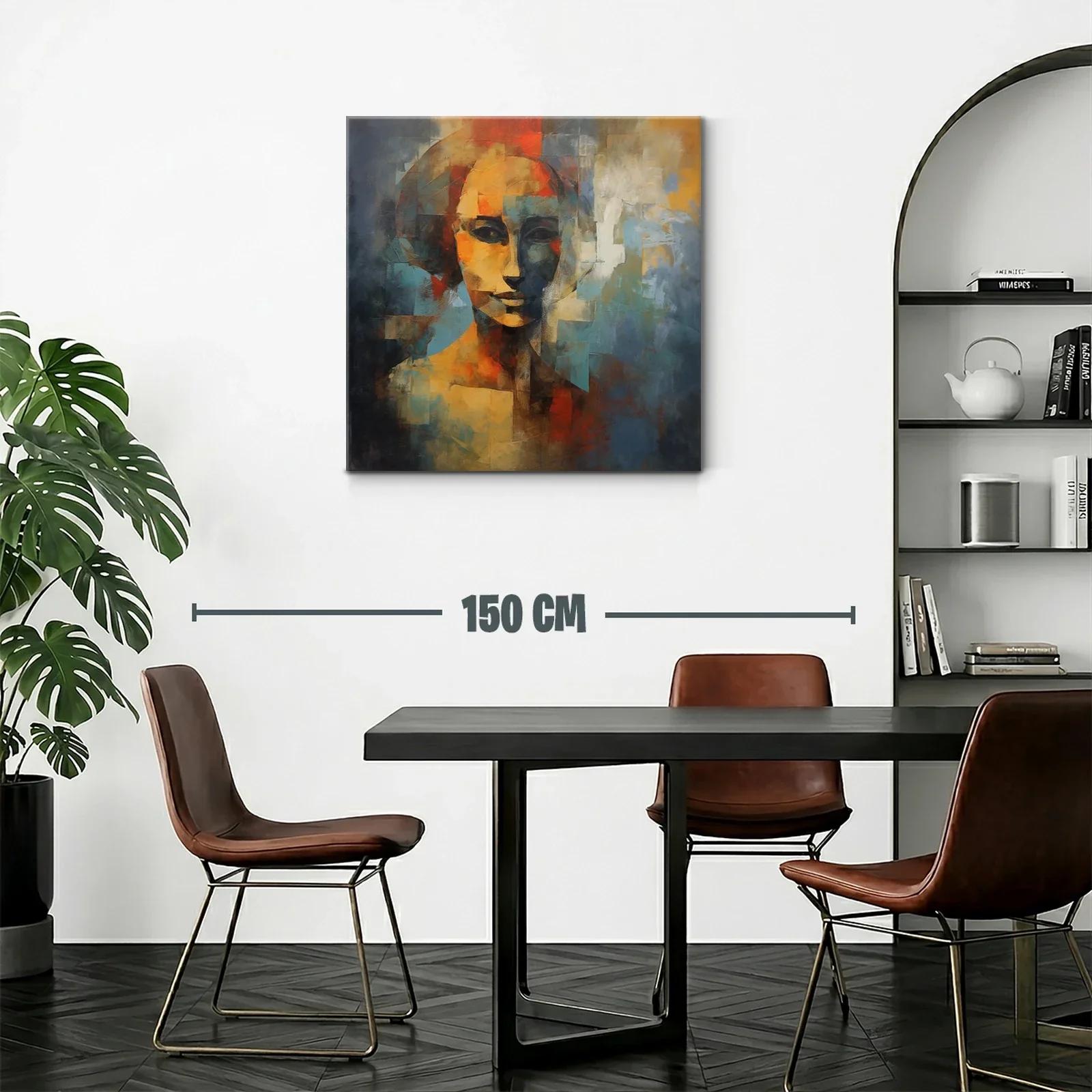 Rostro abstracto en tonos cálidos y fríos — miniatura 2