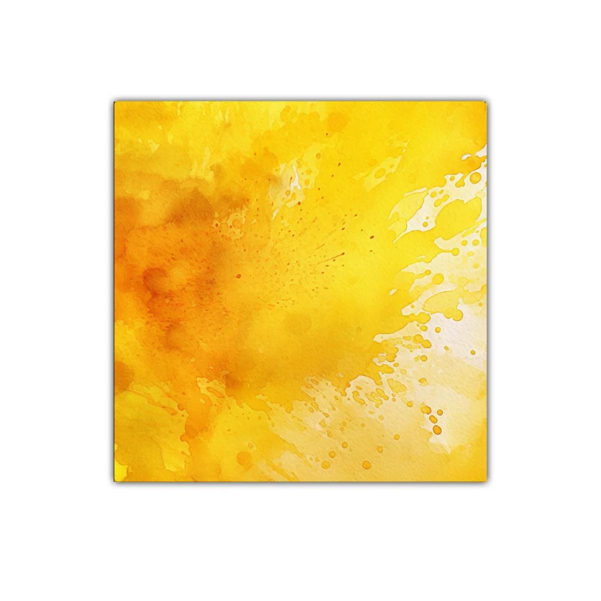 Cuadro abstracto en tonos cálidos amarillos y naranjas