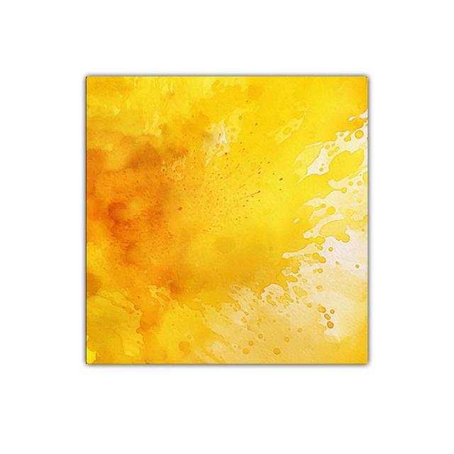 Cuadro abstracto en tonos cálidos amarillos y naranjas
