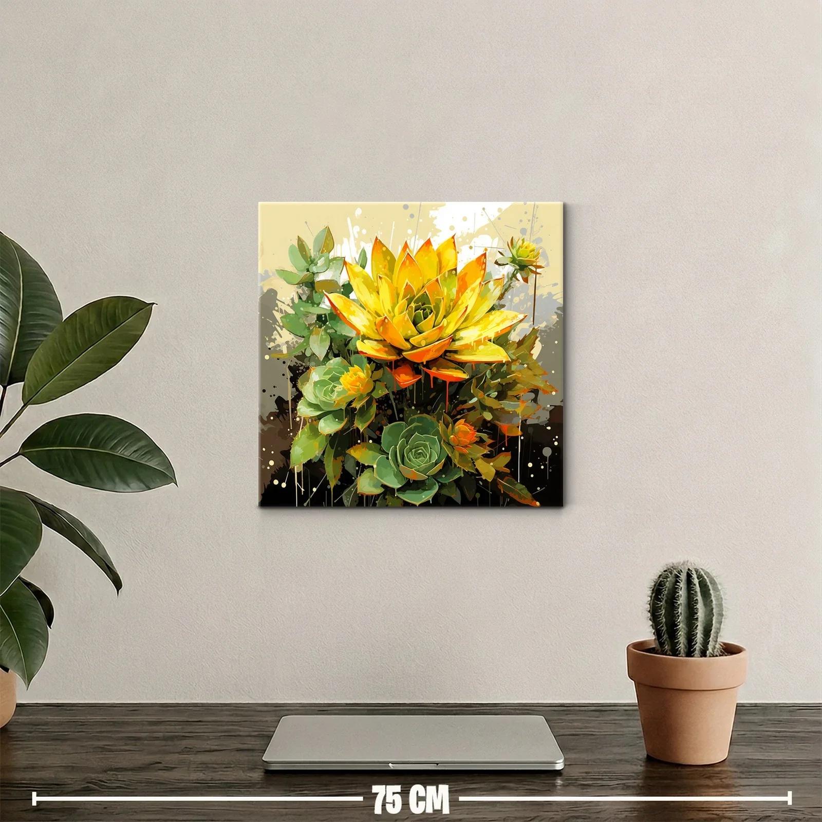 Floración vibrante con suculentas y tonos amarillos intensos — miniatura 2