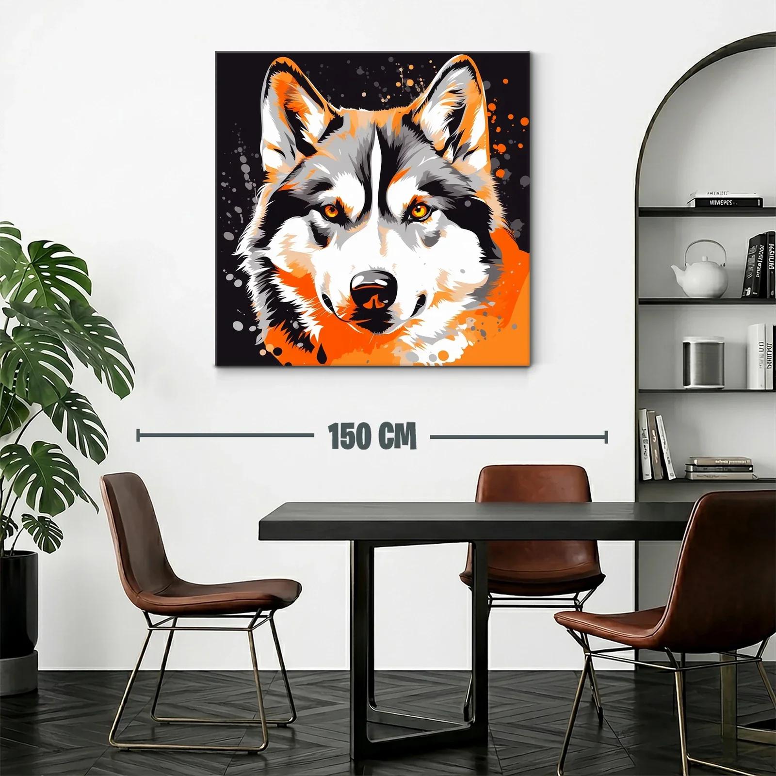 Retrato vibrante de lobo con tonos cálidos y energía dinámica — miniatura 2