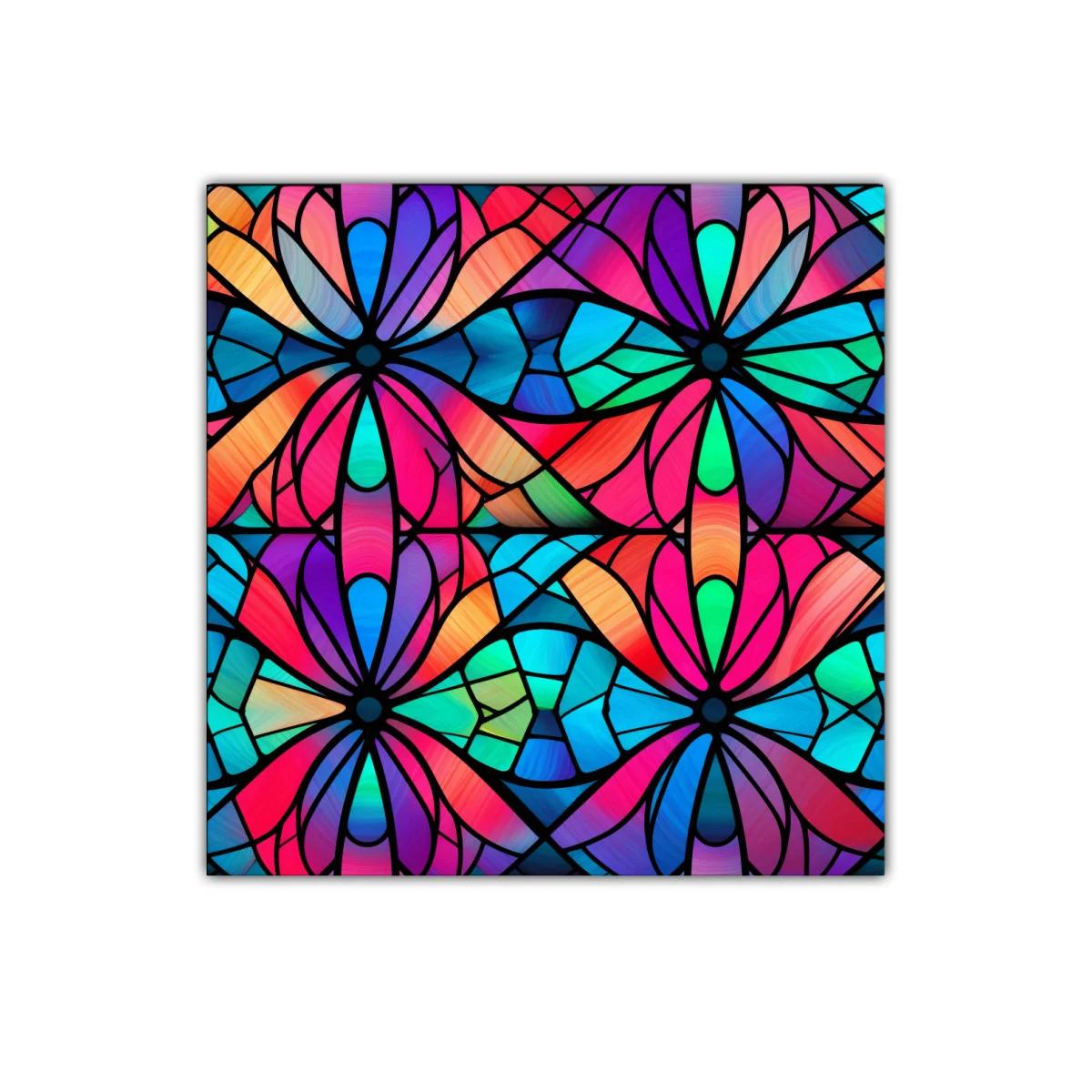 Cuadro decorativo con diseño colorido estilo vitral moderno