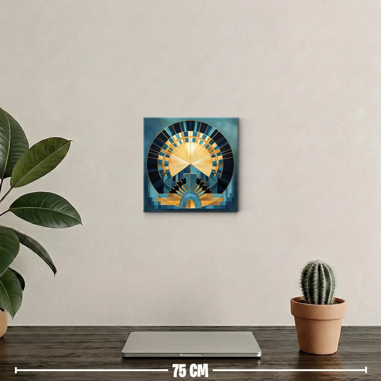 Composición geométrica en tonos azules y dorados — miniatura 2