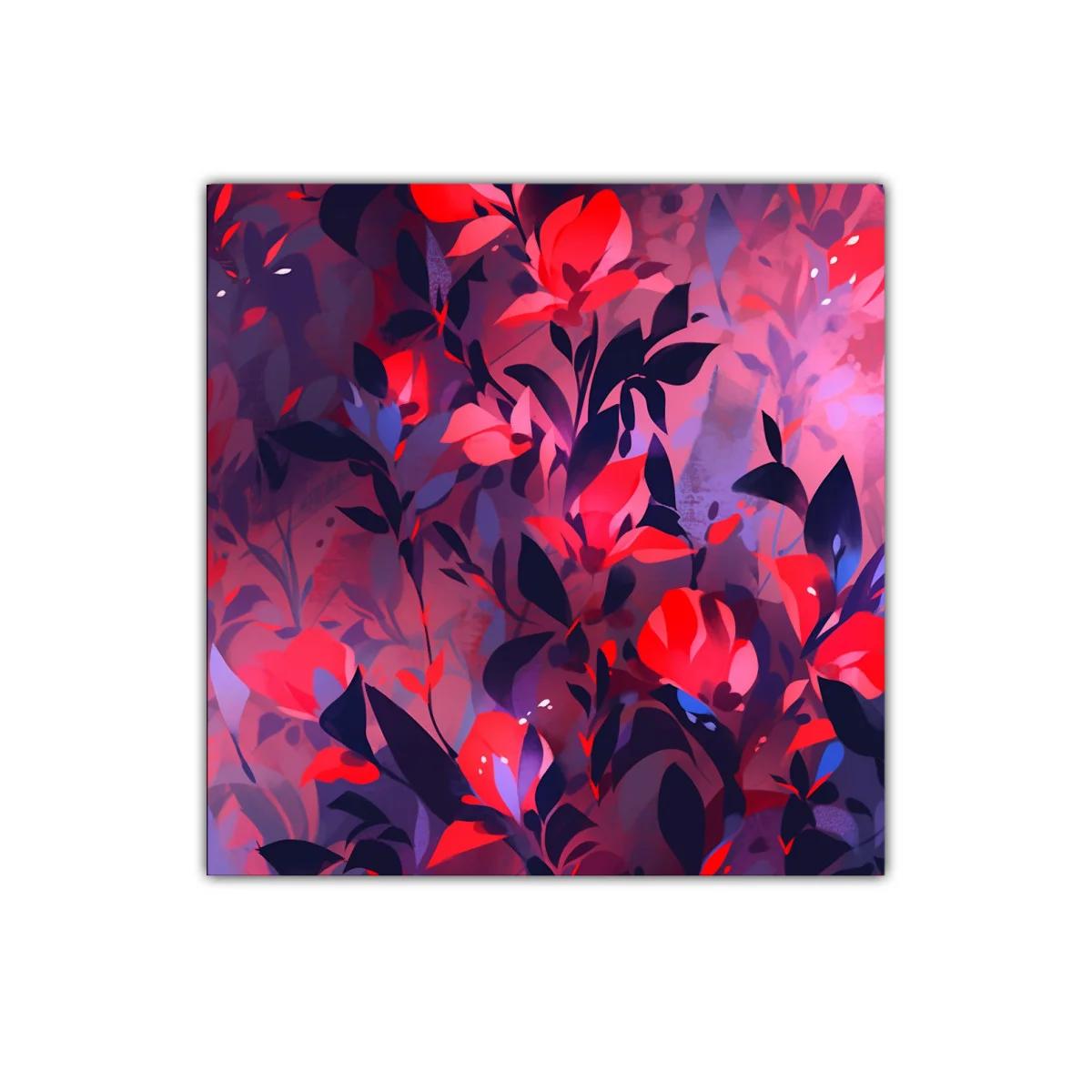 Cuadro decorativo con flores vibrantes y contrastes intensos