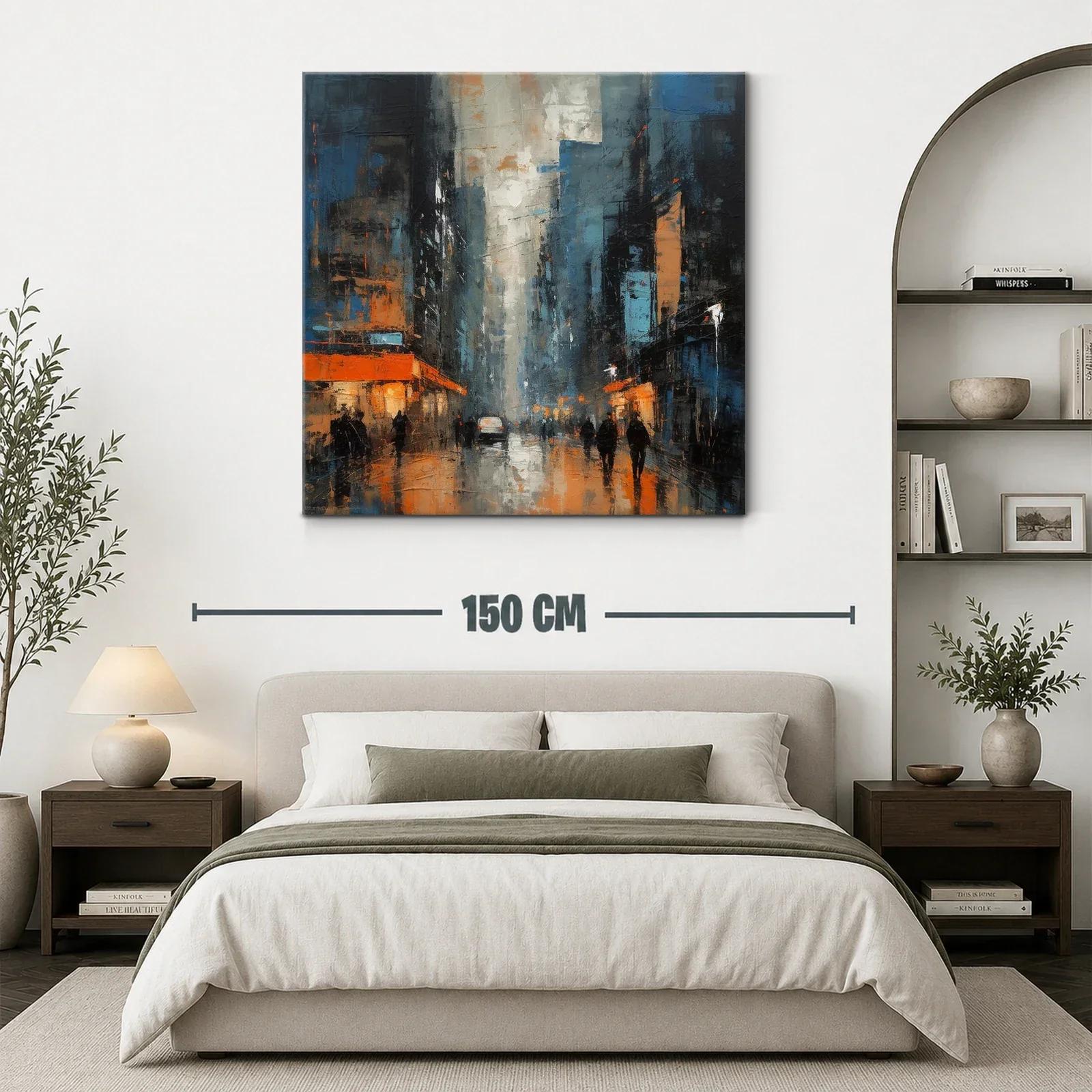 Atardecer urbano con luces cálidas y tonos fríos — miniatura 3