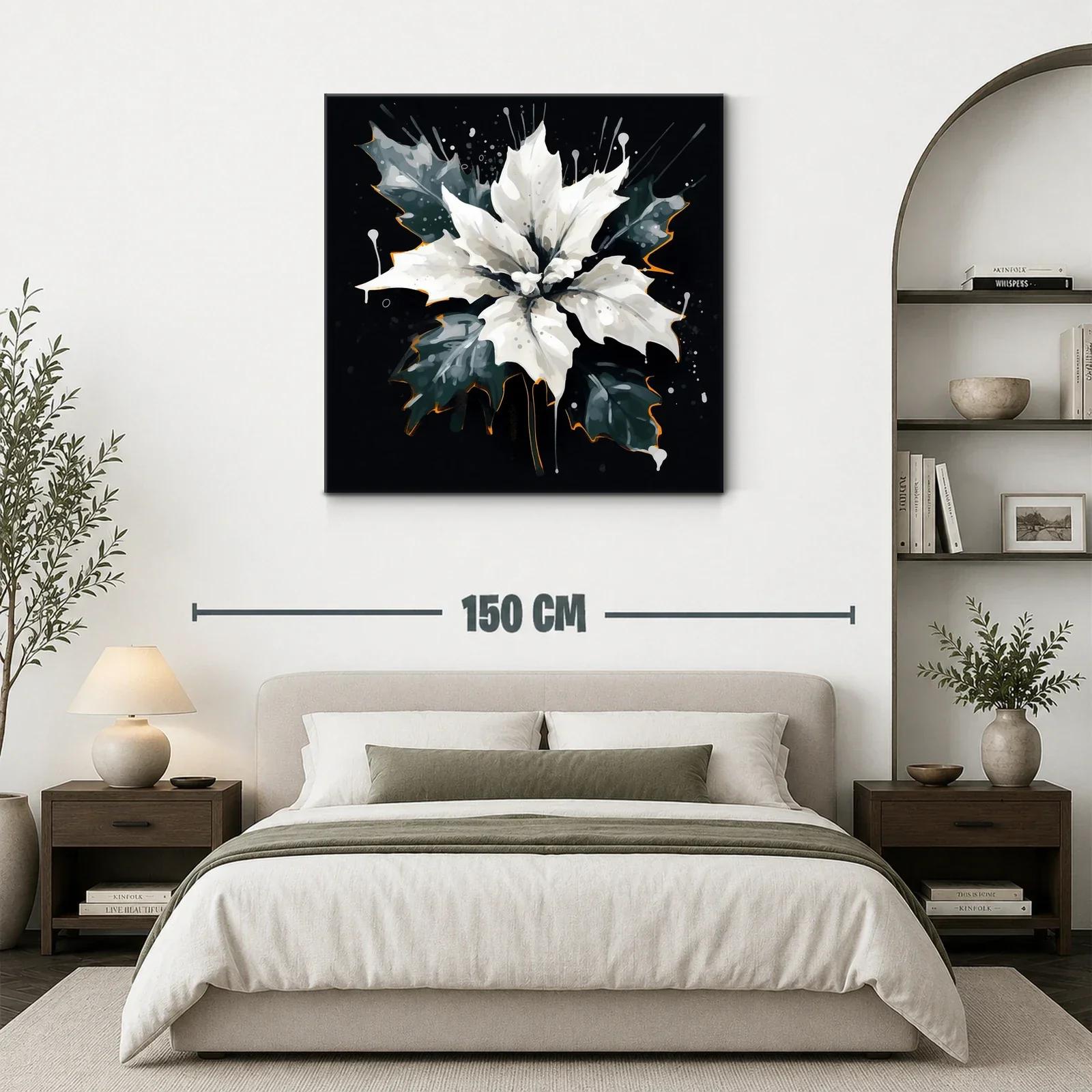Flor blanca sobre fondo oscuro con detalles vibrantes — miniatura 3