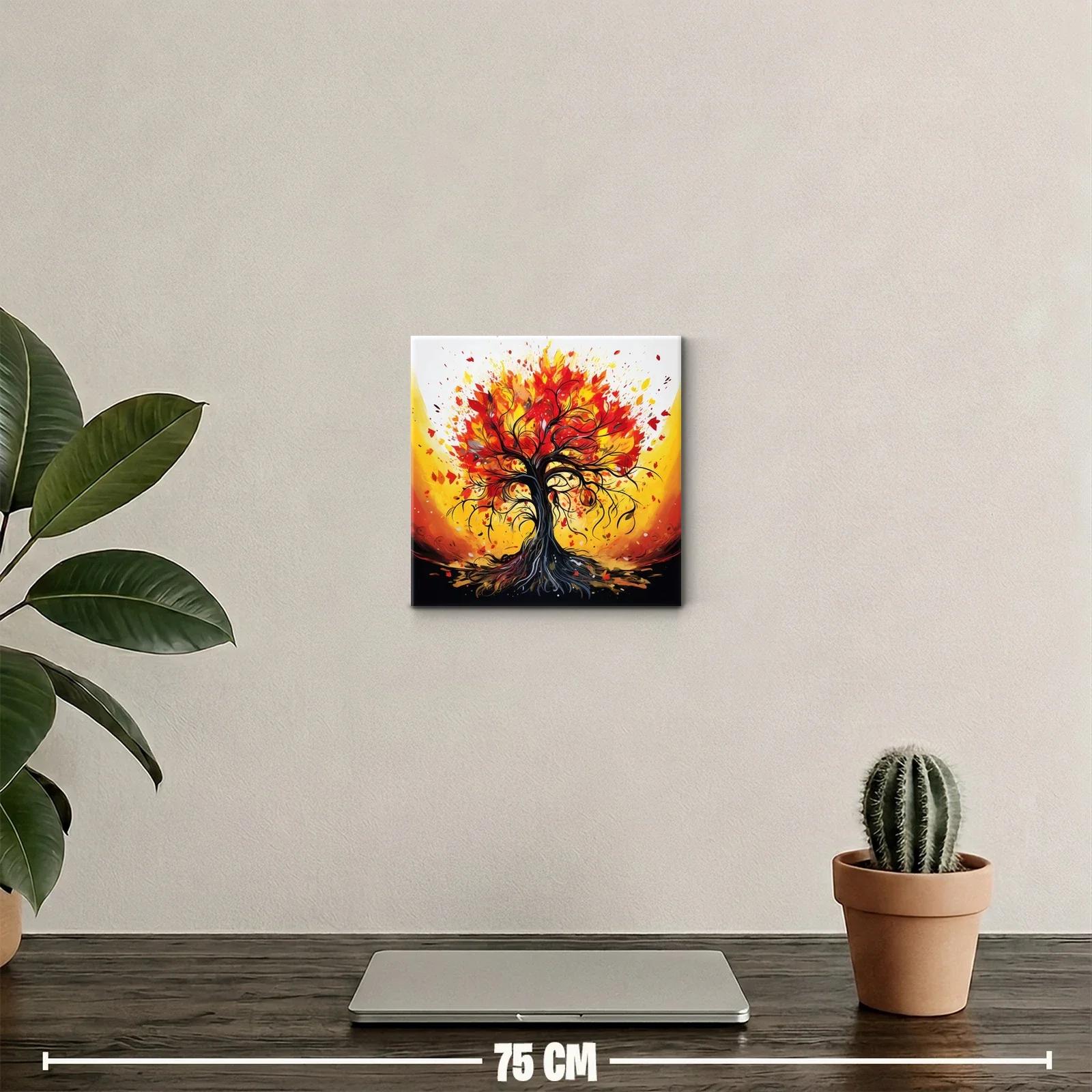 Árbol vibrante con tonalidades cálidas y energía dinámica — miniatura 2