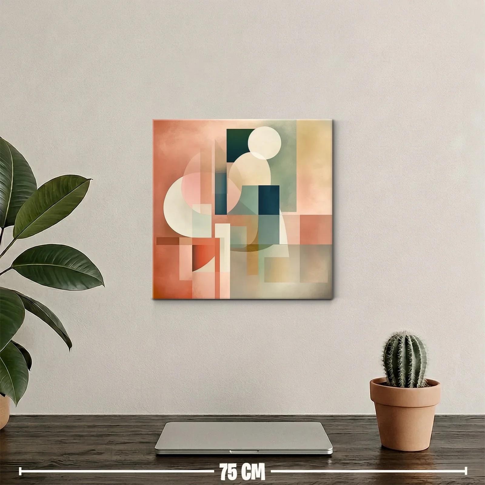 Composición Abstracta en Tonos Cálidos y Verdes — miniatura 2