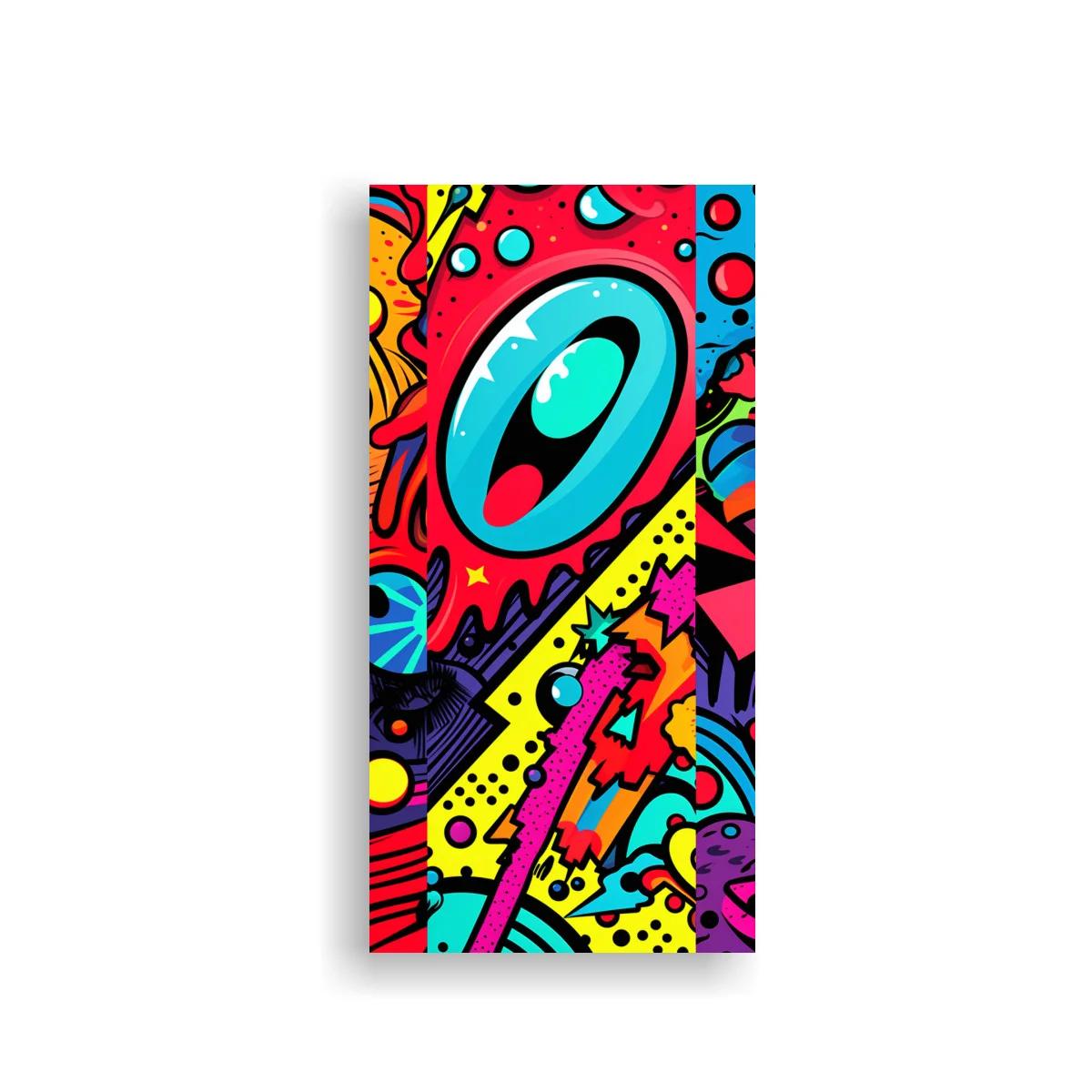 Cuadro ojo turco con puntos y trazos graffiti