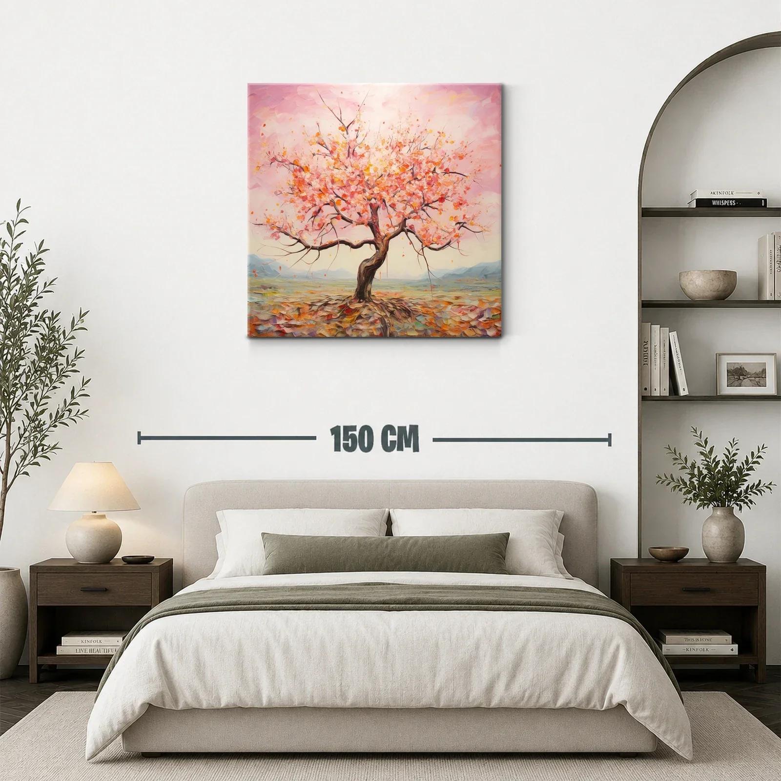 Árbol en flor con tonos cálidos y paisaje suave — miniatura 3
