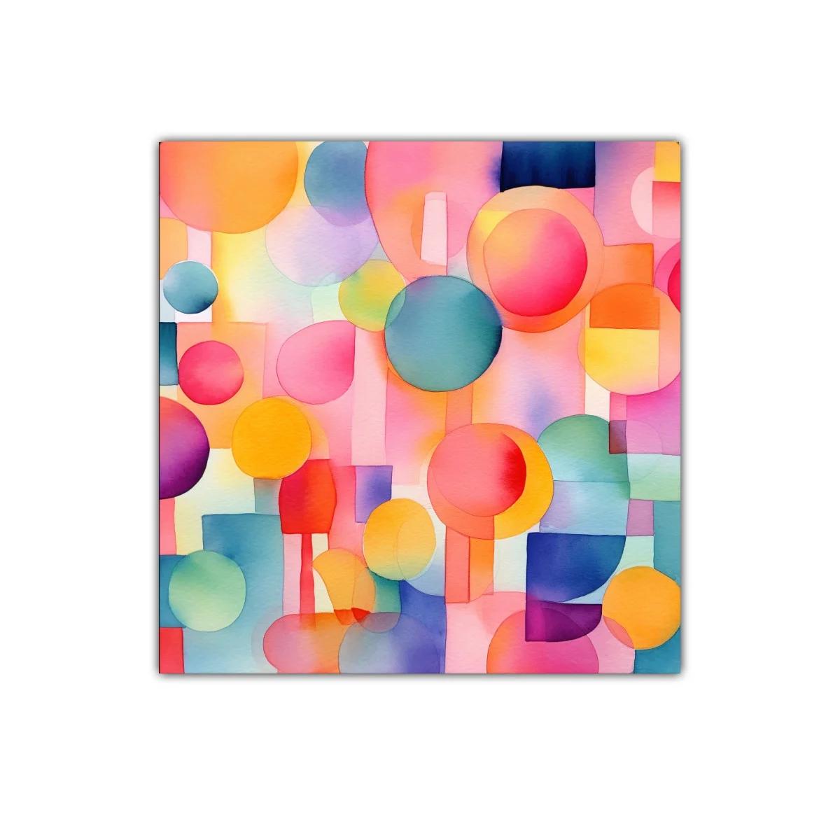 Composición abstracta con formas circulares y colores vibrantes — imagen principal