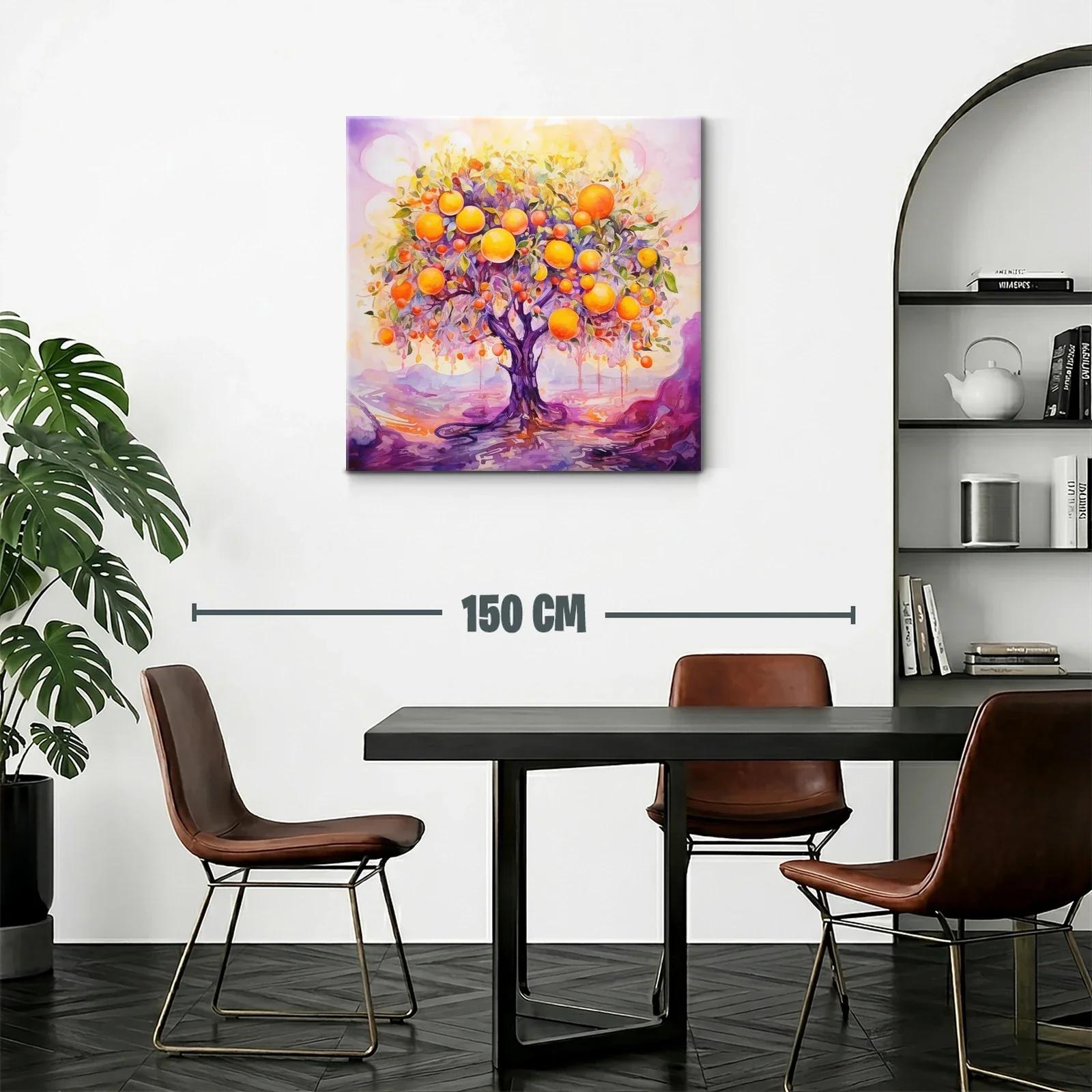 Árbol de frutas vibrantes en tonalidades cálidas y violetas — miniatura 2