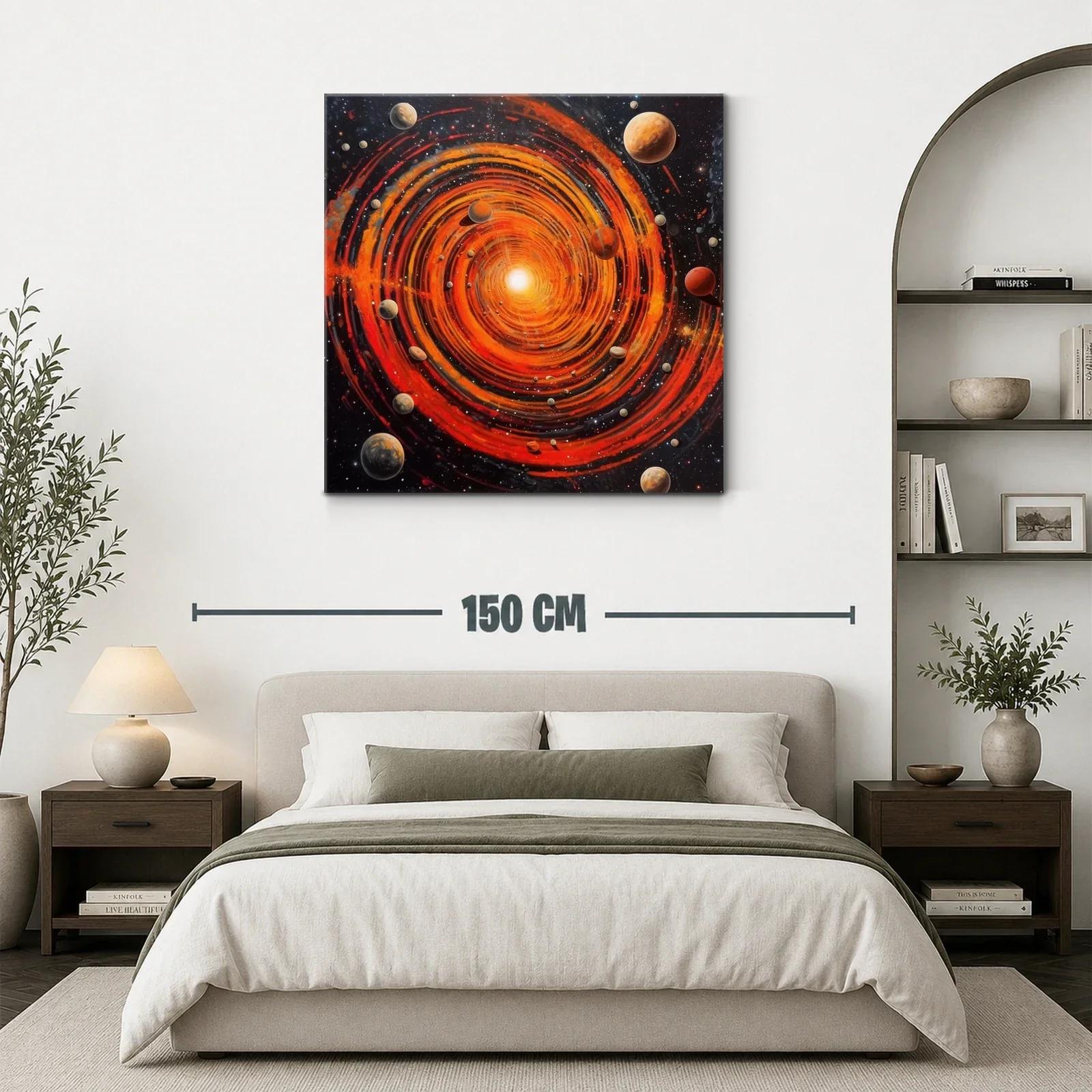 Cuadro cosmos en espiral con vibrantes tonos rojos y naranjas — miniatura 3