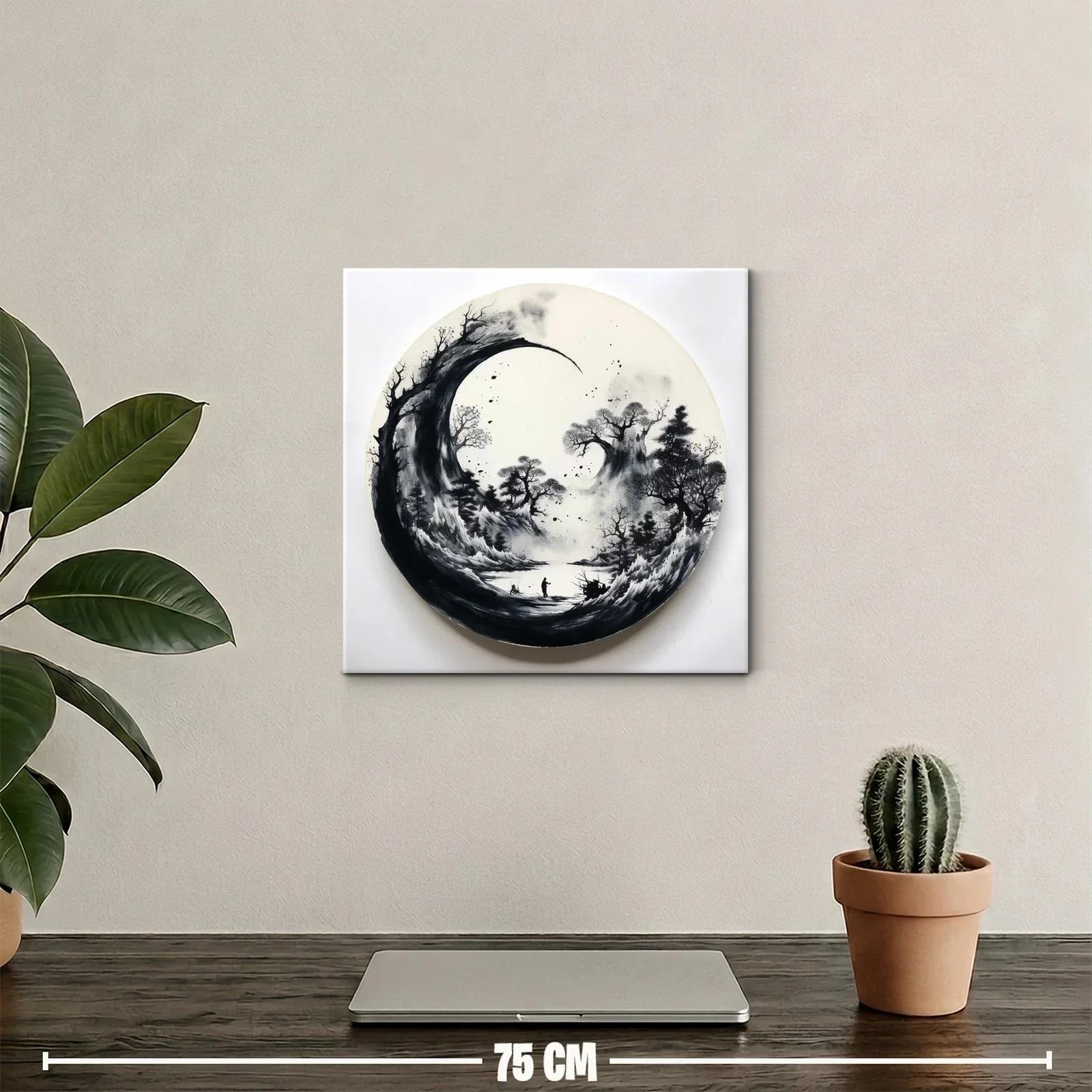 Paisaje monocromático con figura en entorno natural misterioso — miniatura 2