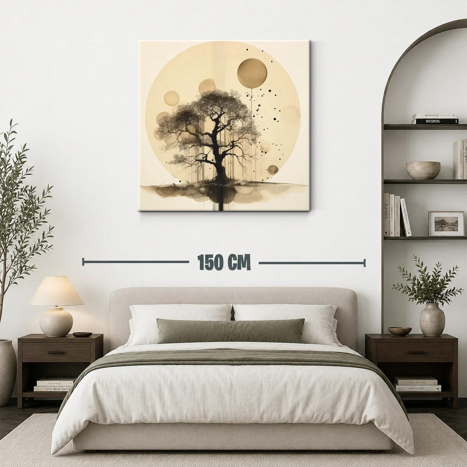Árbol abstracto con círculos en tonos sepia — miniatura 3