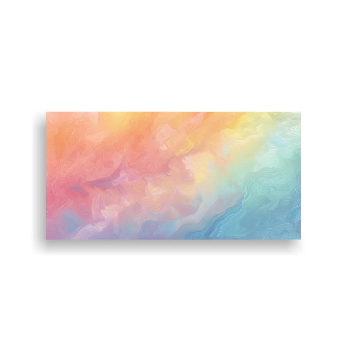 Cuadro nubes de colores pastel con textura suave