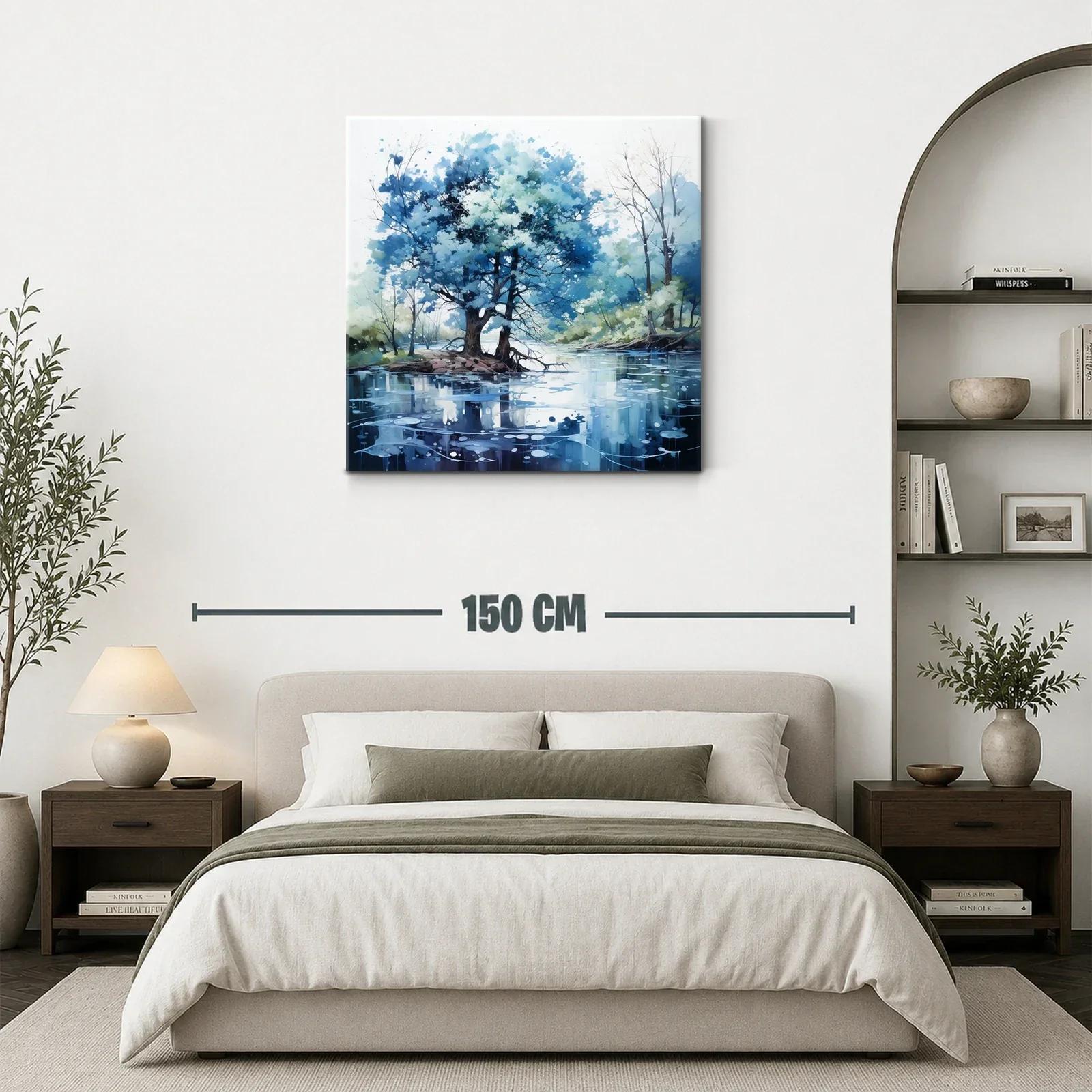 Serenidad azul en paisaje natural junto al río — miniatura 3