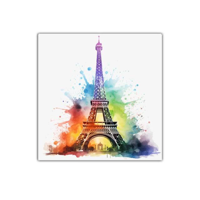 Torre Eiffel en vibrante explosión de colores