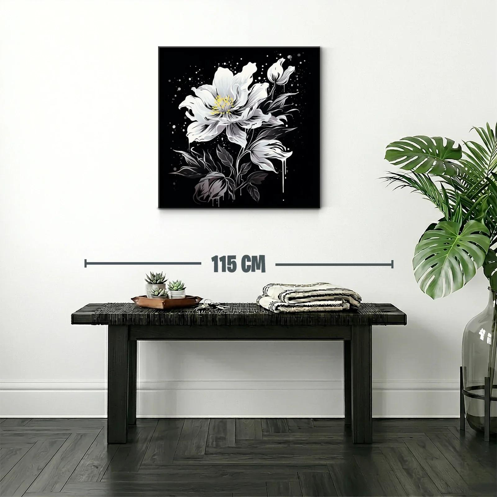 Floral blanco y negro con toque moderno y elegante — miniatura 2