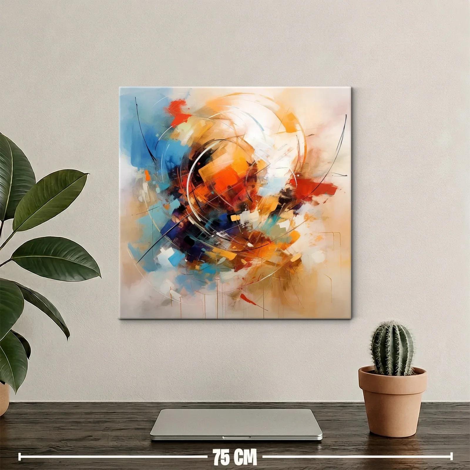 Composición abstracta en tonos cálidos y fríos vibrantes — miniatura 2