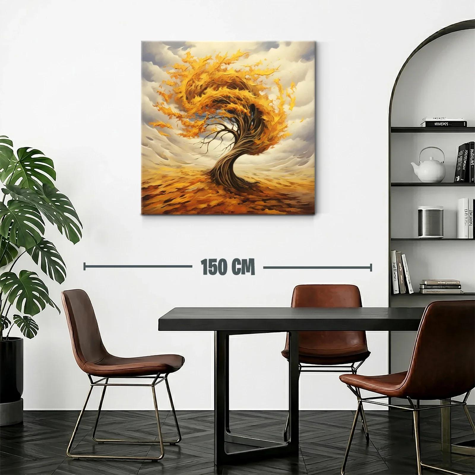 Árbol de otoño en movimiento con hojas doradas — miniatura 2