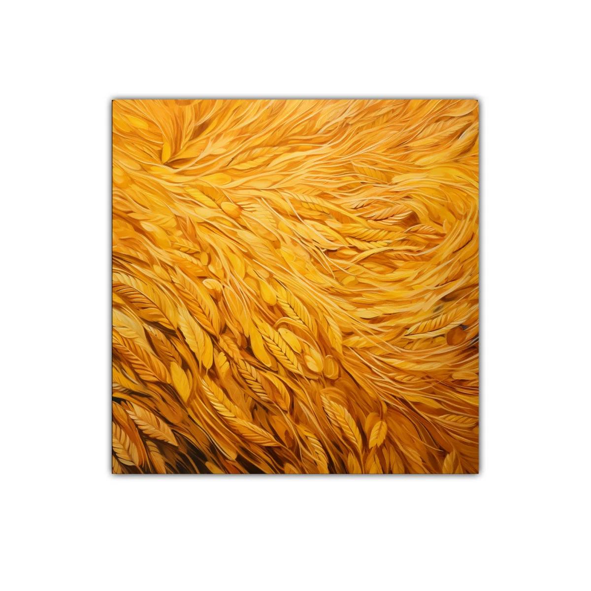 Cuadro decorativo con espigas doradas en movimiento