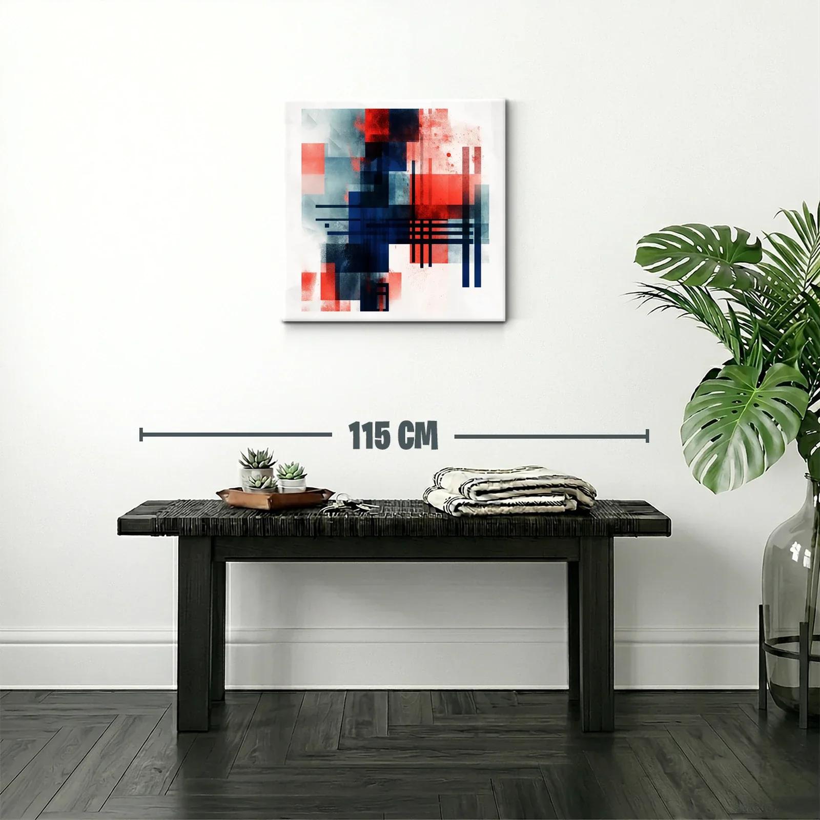 Composición geométrica con tonos rojos y azules intensos — miniatura 2