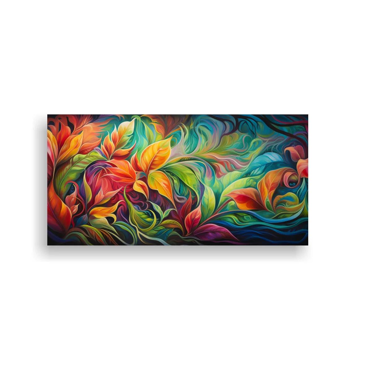 Cuadro lirios coloridos con remolinos fluidos