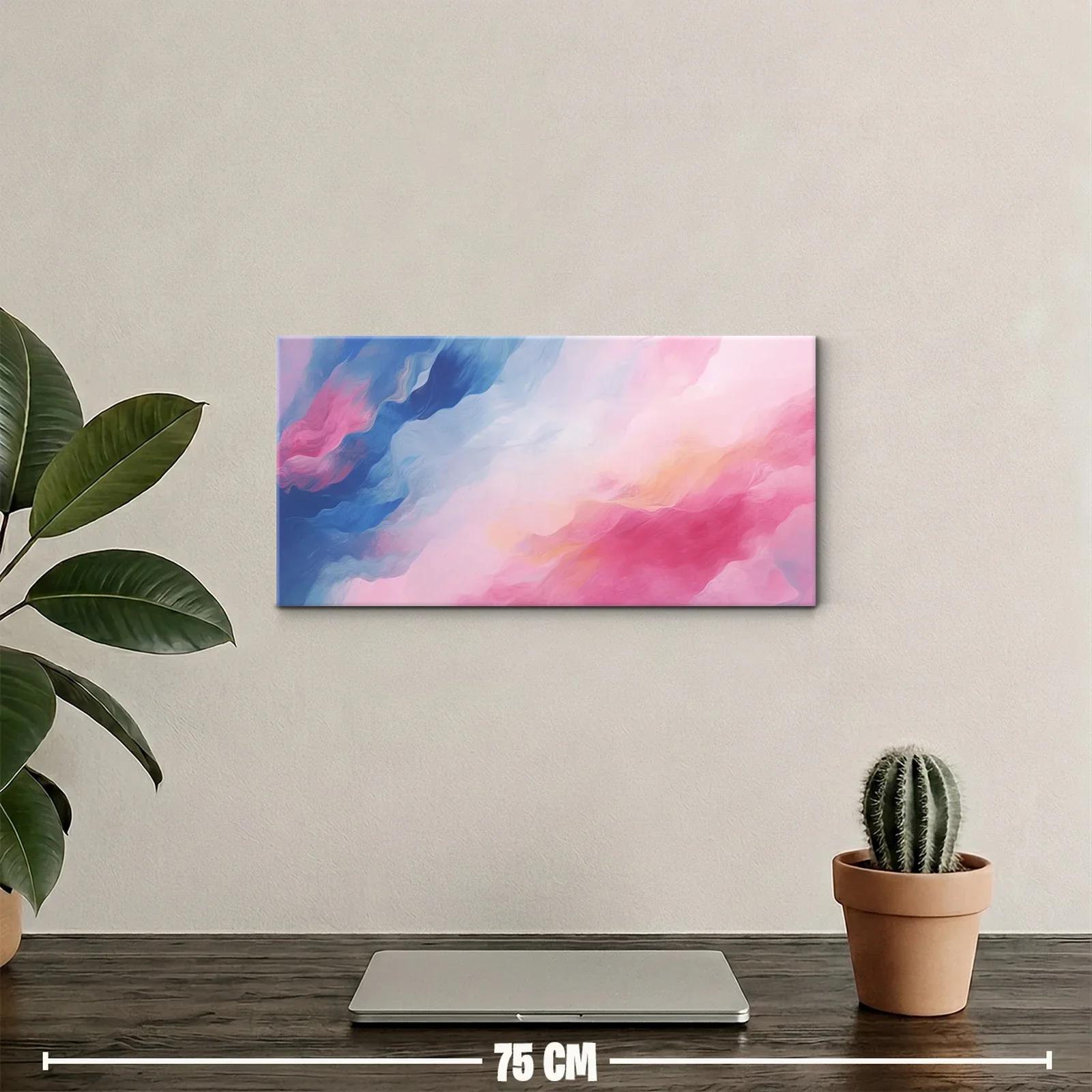 Cuadro nubes abstractas en rosa y blanco — miniatura 2
