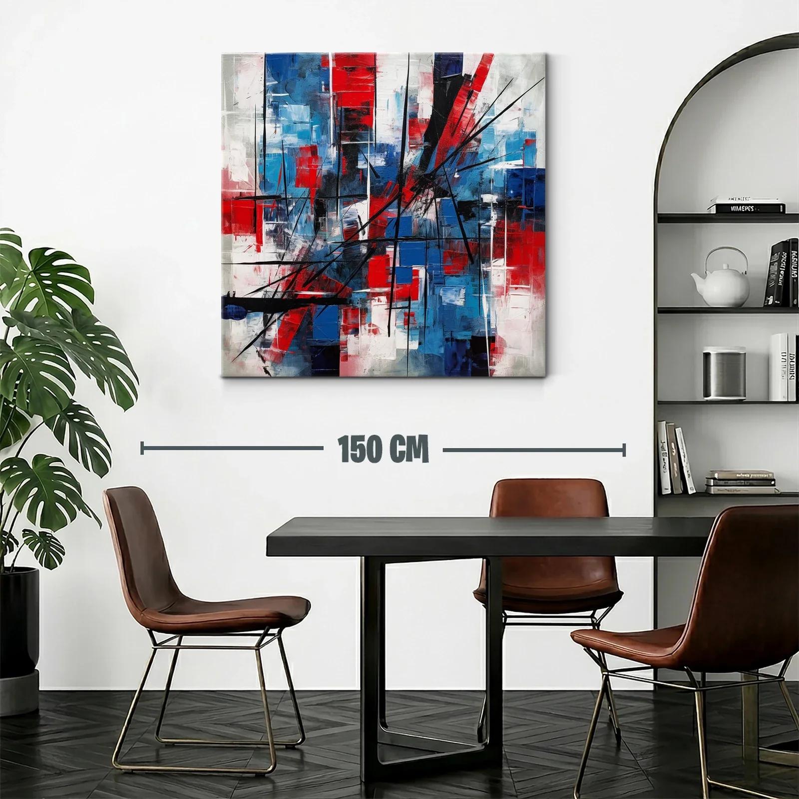 Composición abstracta en rojo azul y negro dinámica — miniatura 2