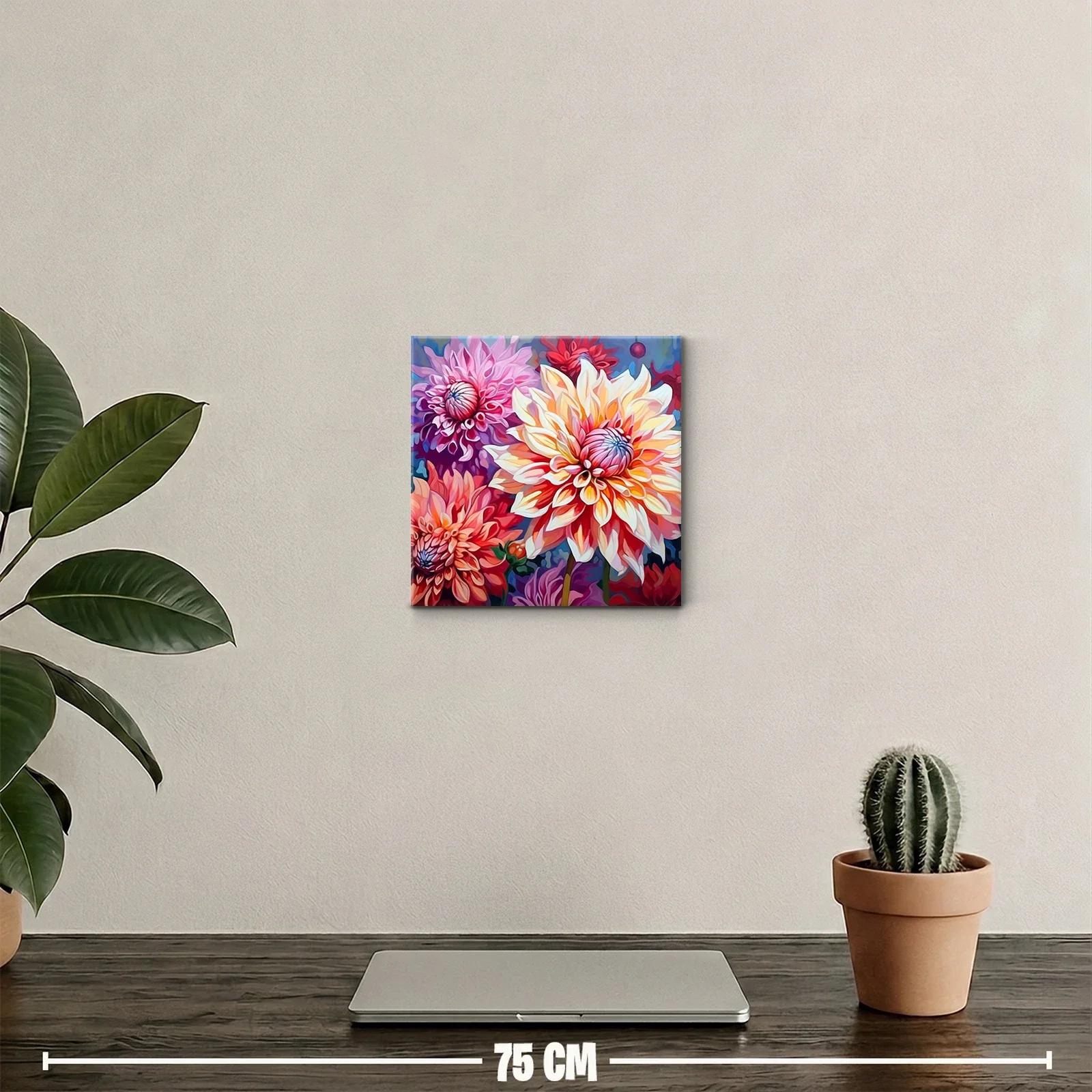 Cuadro vibrante con flores en tonos cálidos y vibrantes — miniatura 2