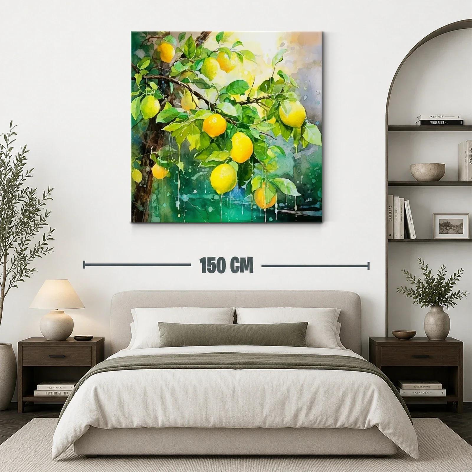 Cuadro con limones vibrantes en ramas verdes frescas — miniatura 3