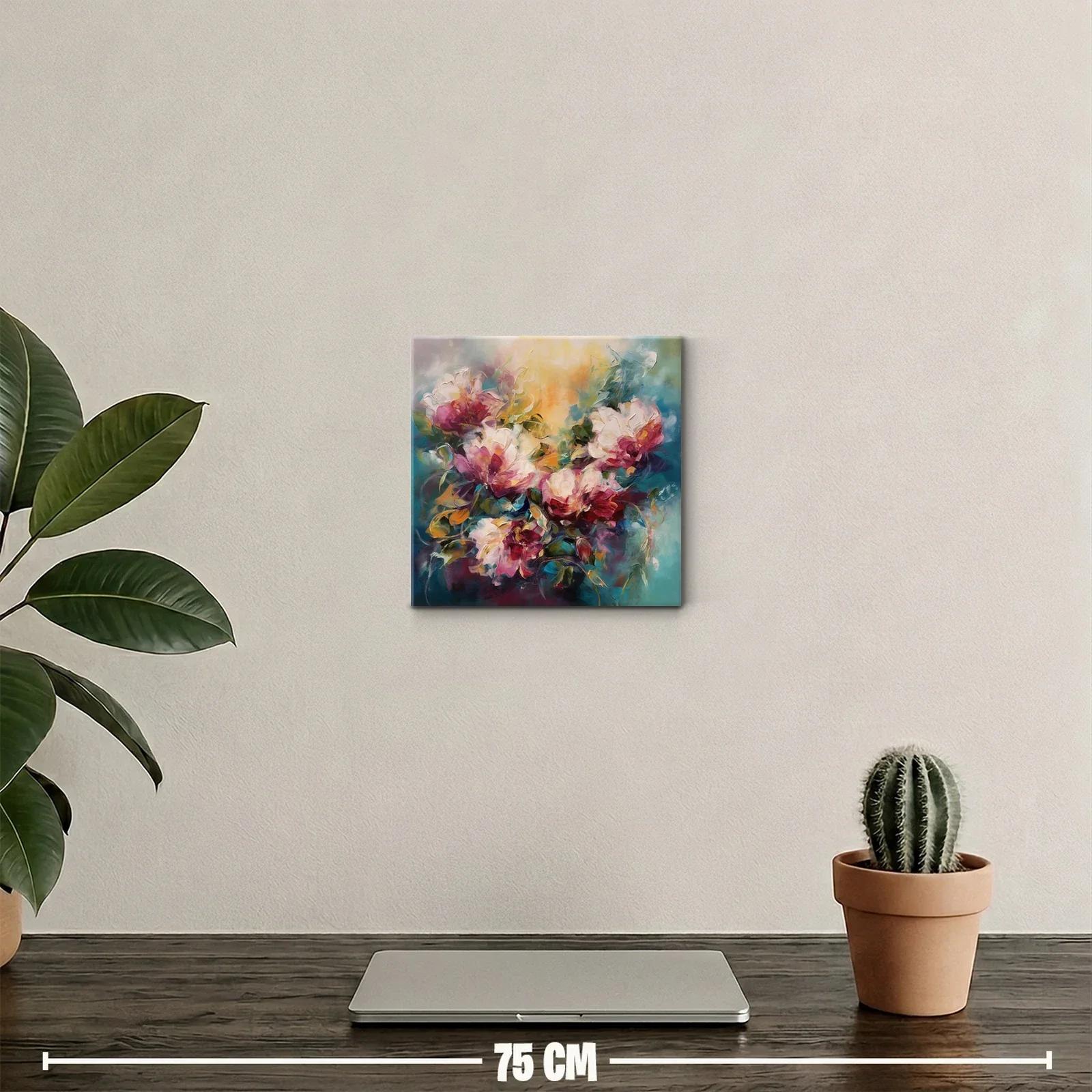 Cuadro decorativo con flores en tonos vibrantes y suaves — miniatura 2