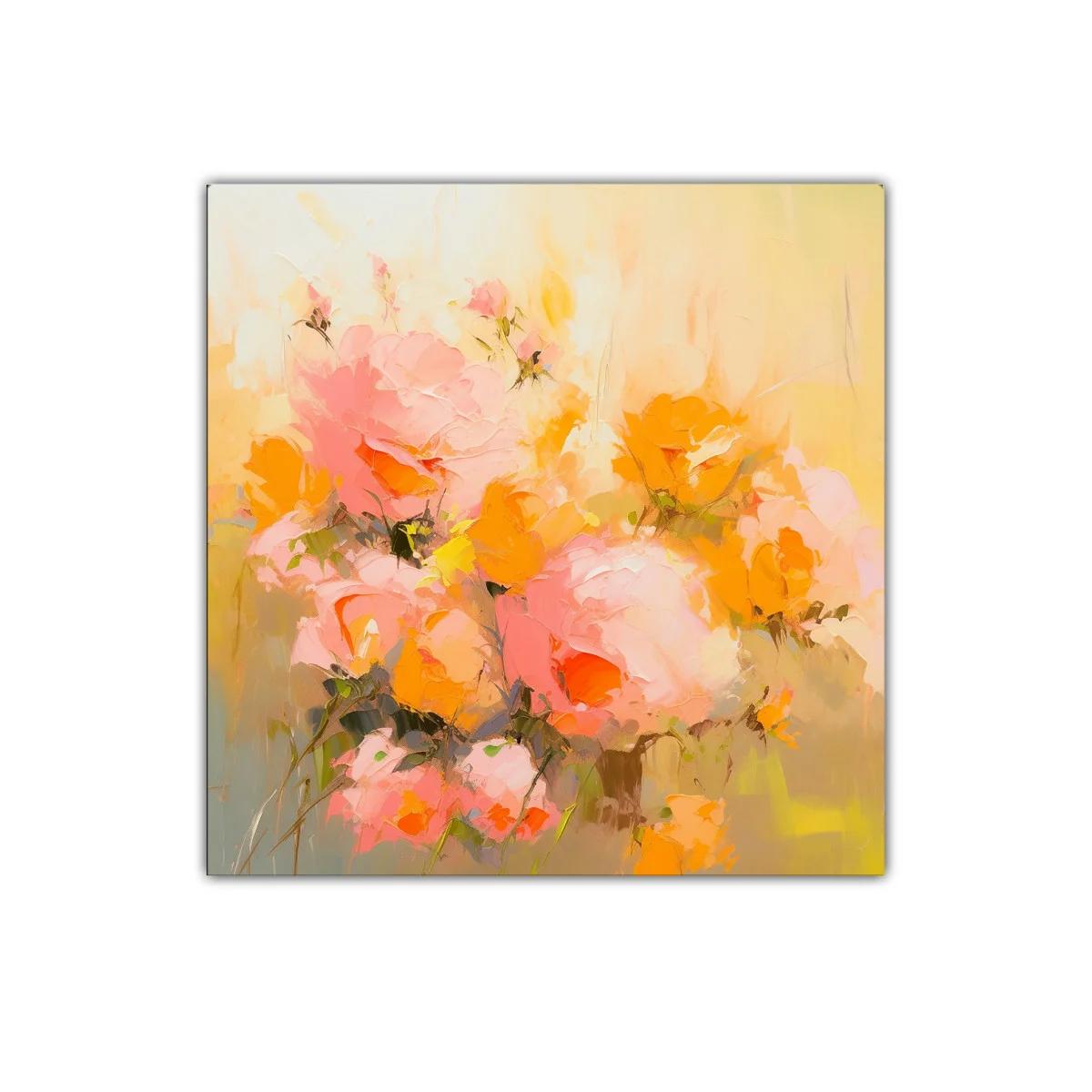 Cuadro decorativo con flores en tonos cálidos y suaves — imagen principal