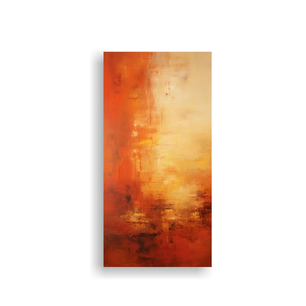 Cuadro abstracto en tonos cálidos con texturas y formas rectangulares
