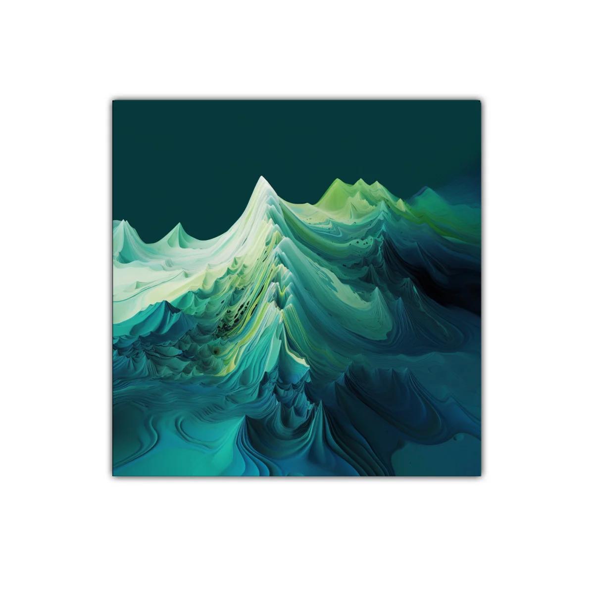 Paisaje abstracto en tonos verdes y azules profundos — imagen principal