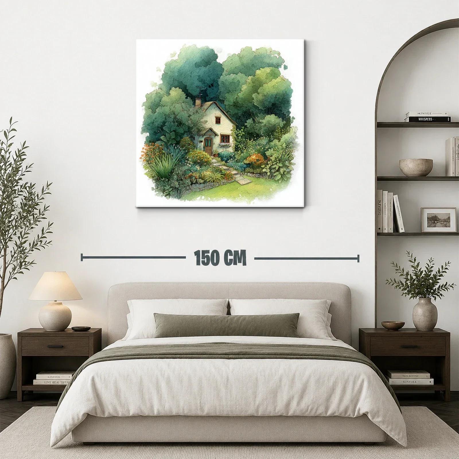 Paisaje de casa rural rodeada de jardín exuberante — miniatura 3