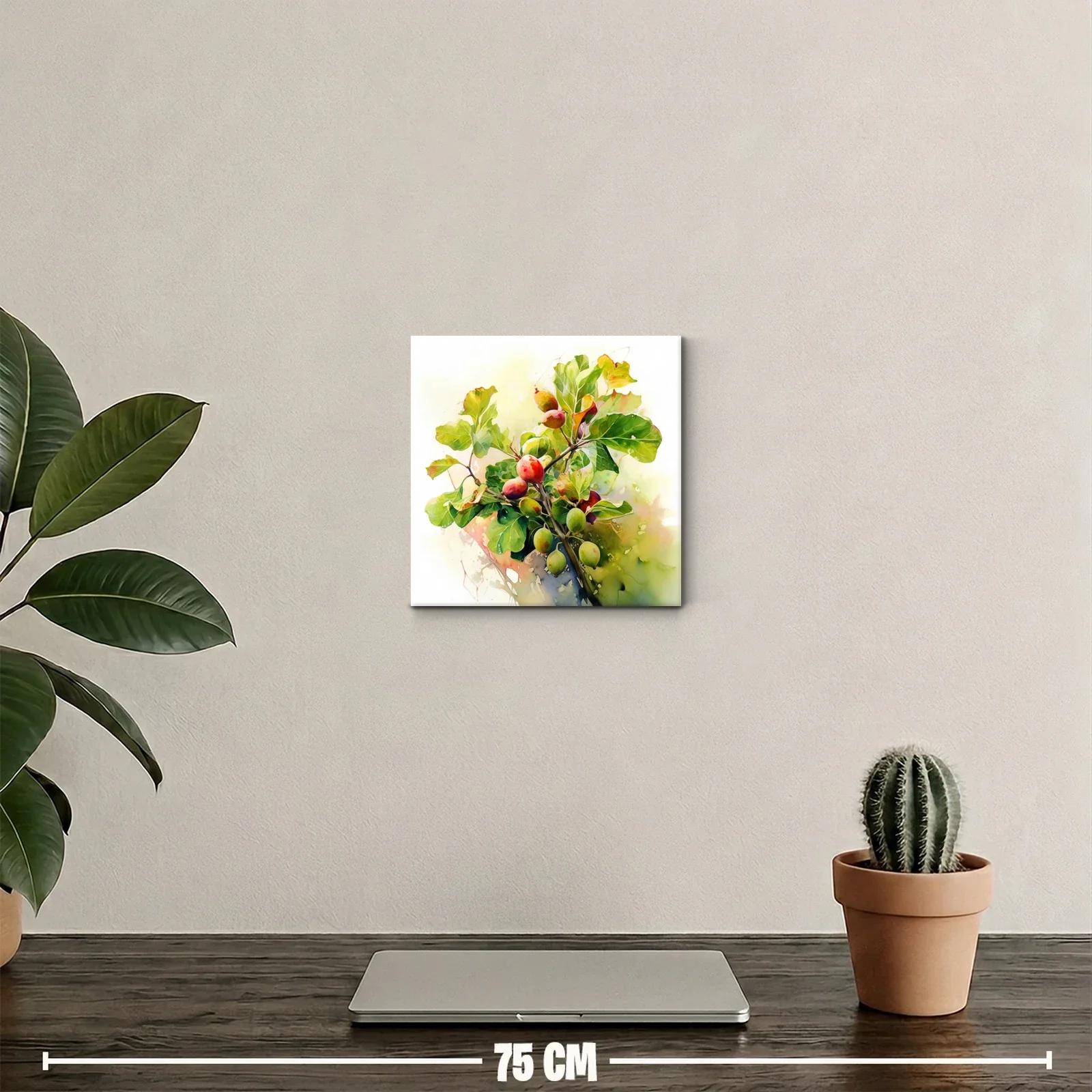 Cuadro decorativo ramaje con frutos maduros y hojas verdes — miniatura 2