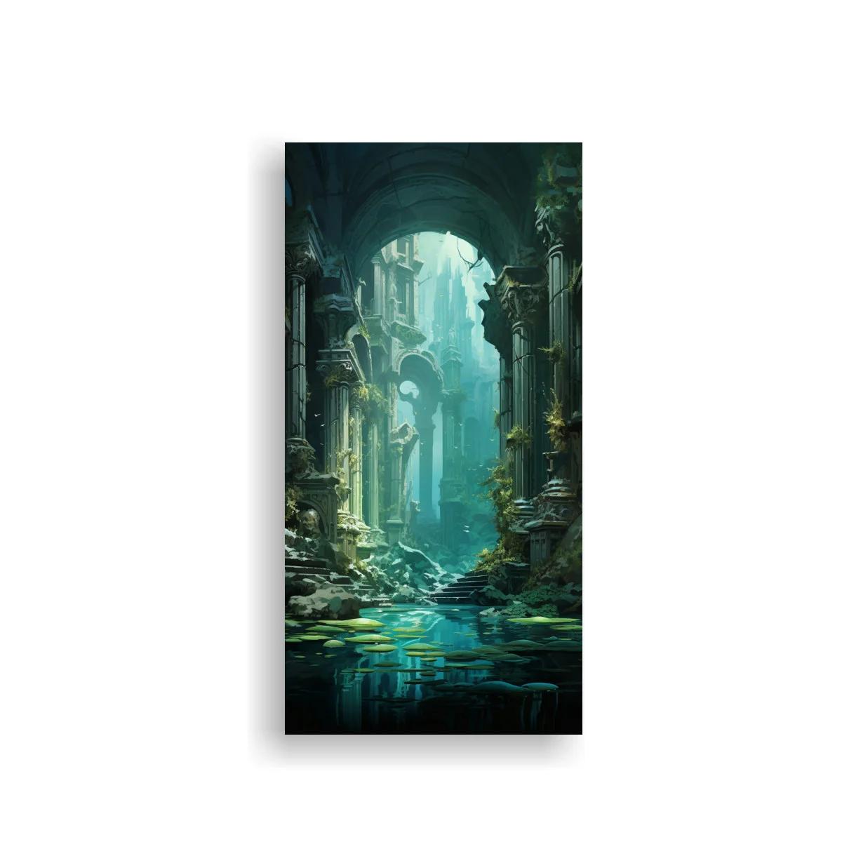 Cuadro ruinas de un templo inundado con nenúfares — imagen principal