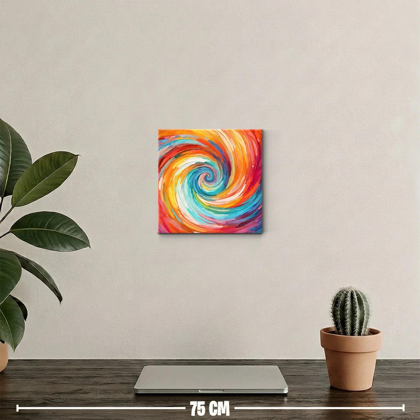 Cuadro abstracto remolino de colores vibrantes y dinámicos — miniatura 2