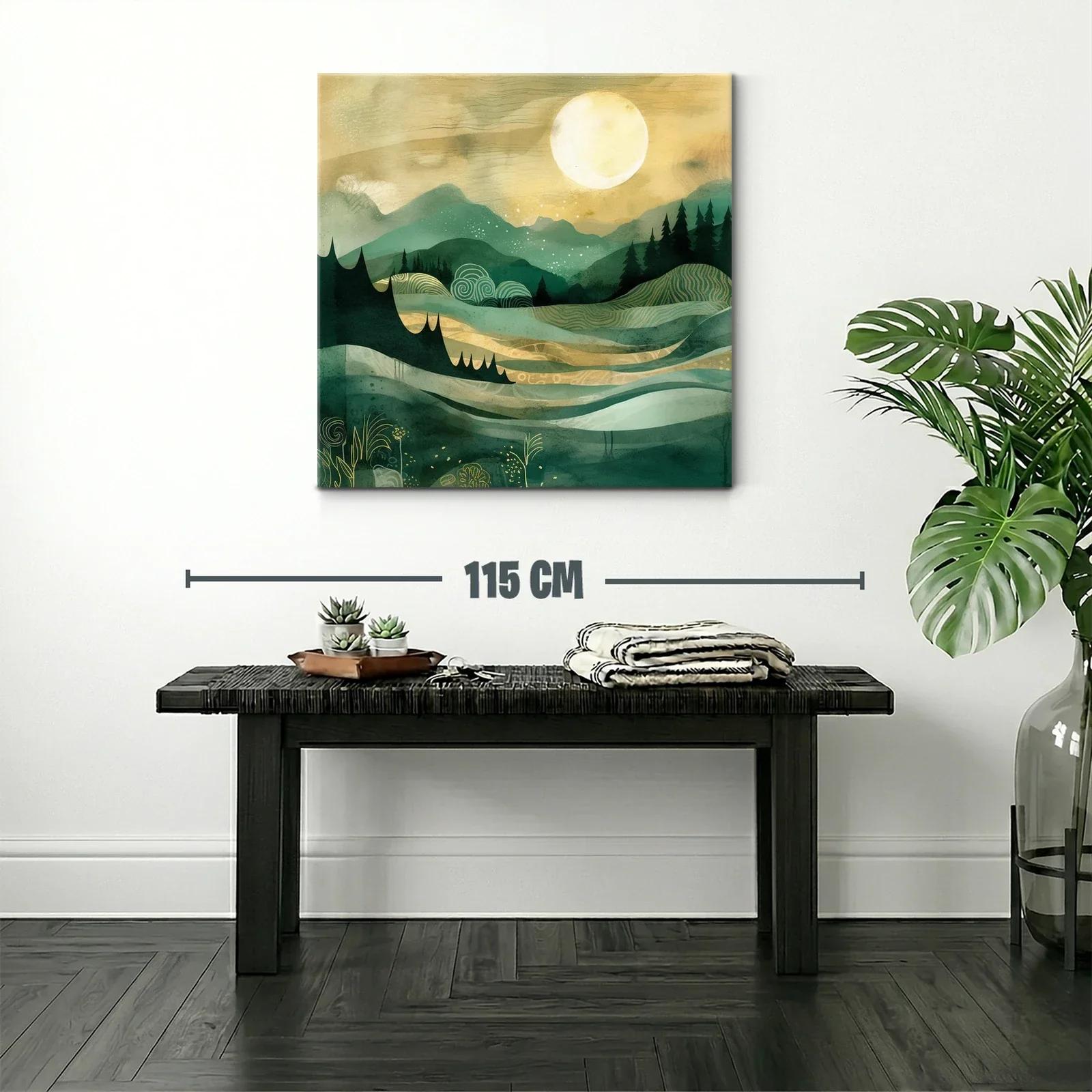 Paisaje onírico con montañas y luna brillante — miniatura 2
