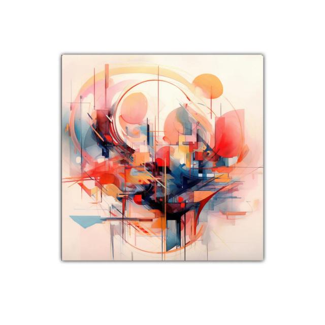 Composición abstracta con formas dinámicas y colores vibrantes