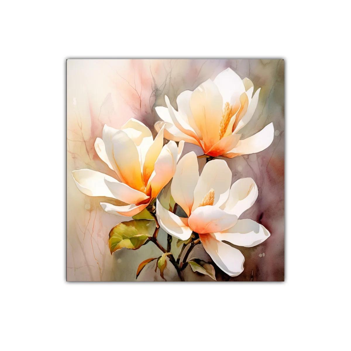 Delicadas flores blancas con luz cálida para decorar espacios