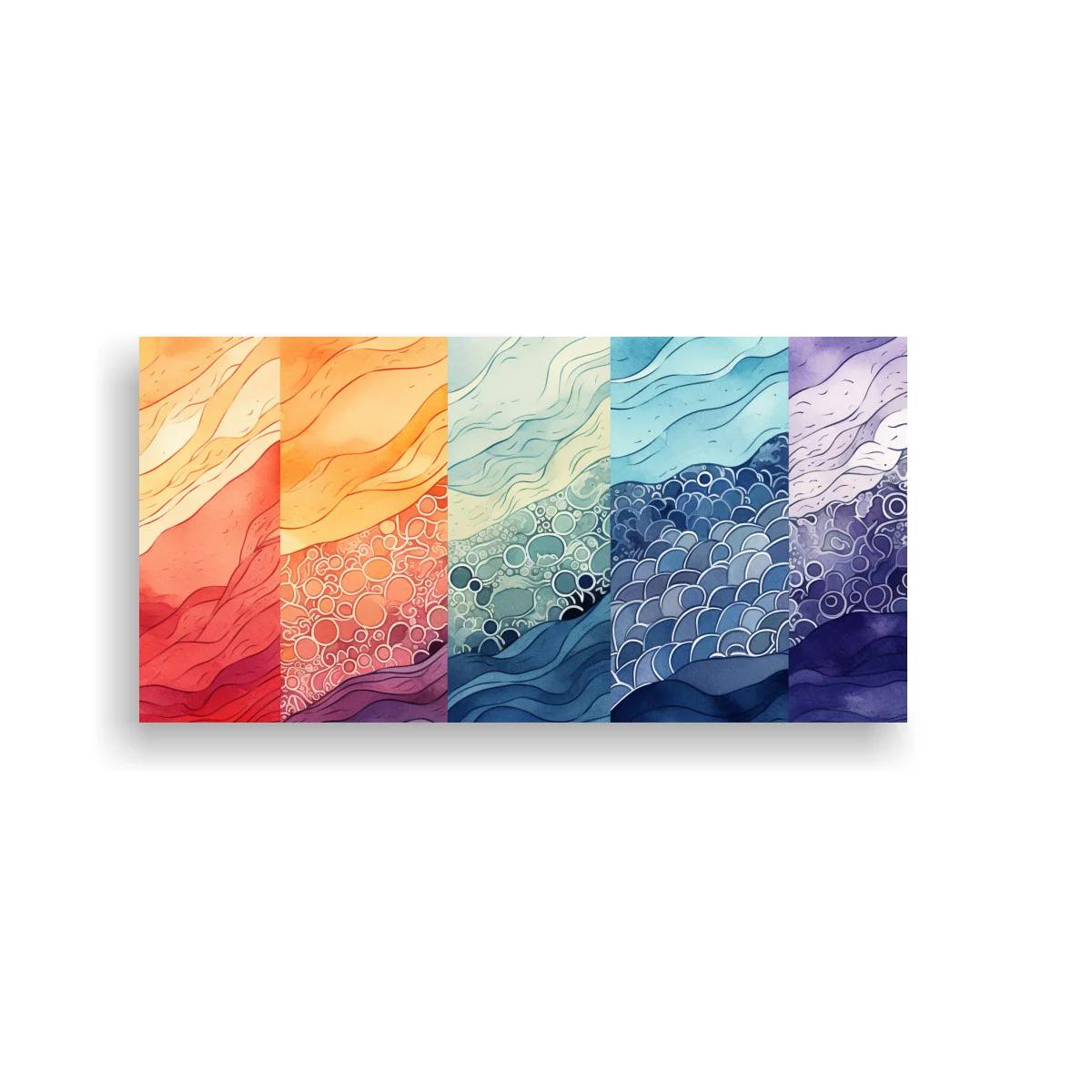 Cuadro olas abstractas con capas onduladas