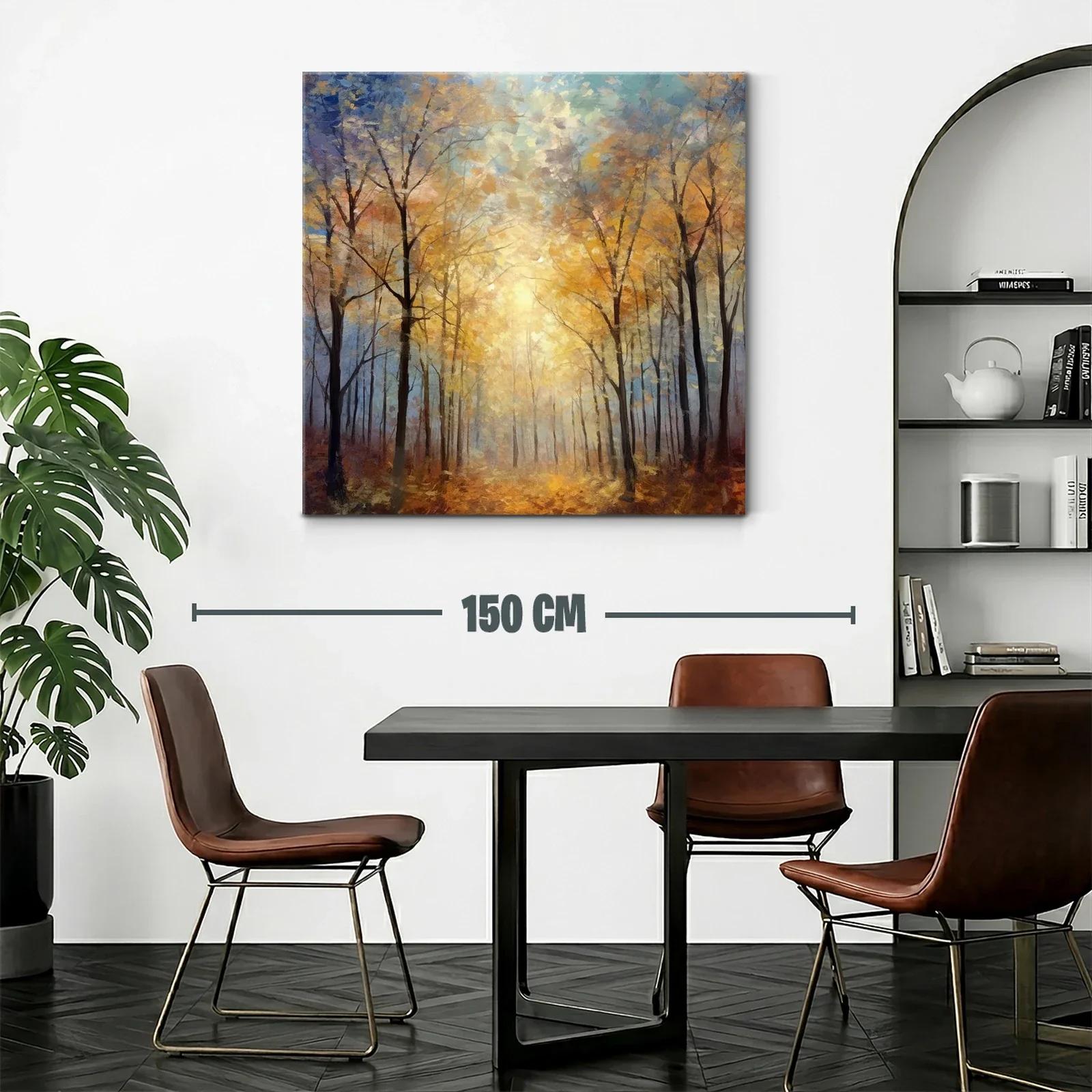 Bosque dorado iluminado con luz cálida de otoño — miniatura 2