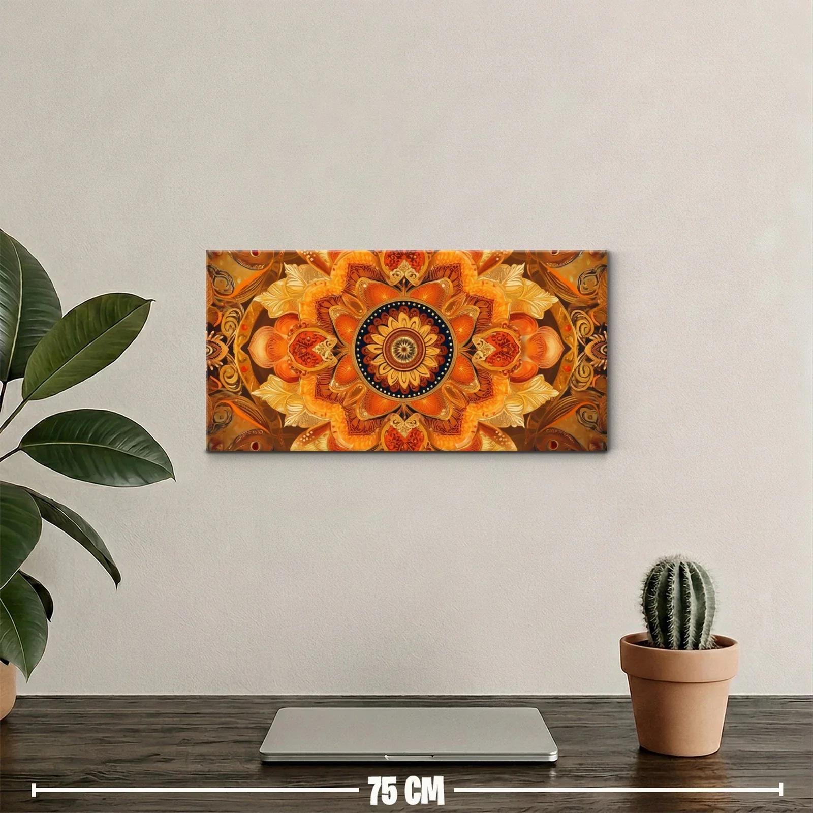 Cuadro mandala floral con roseta central — miniatura 2