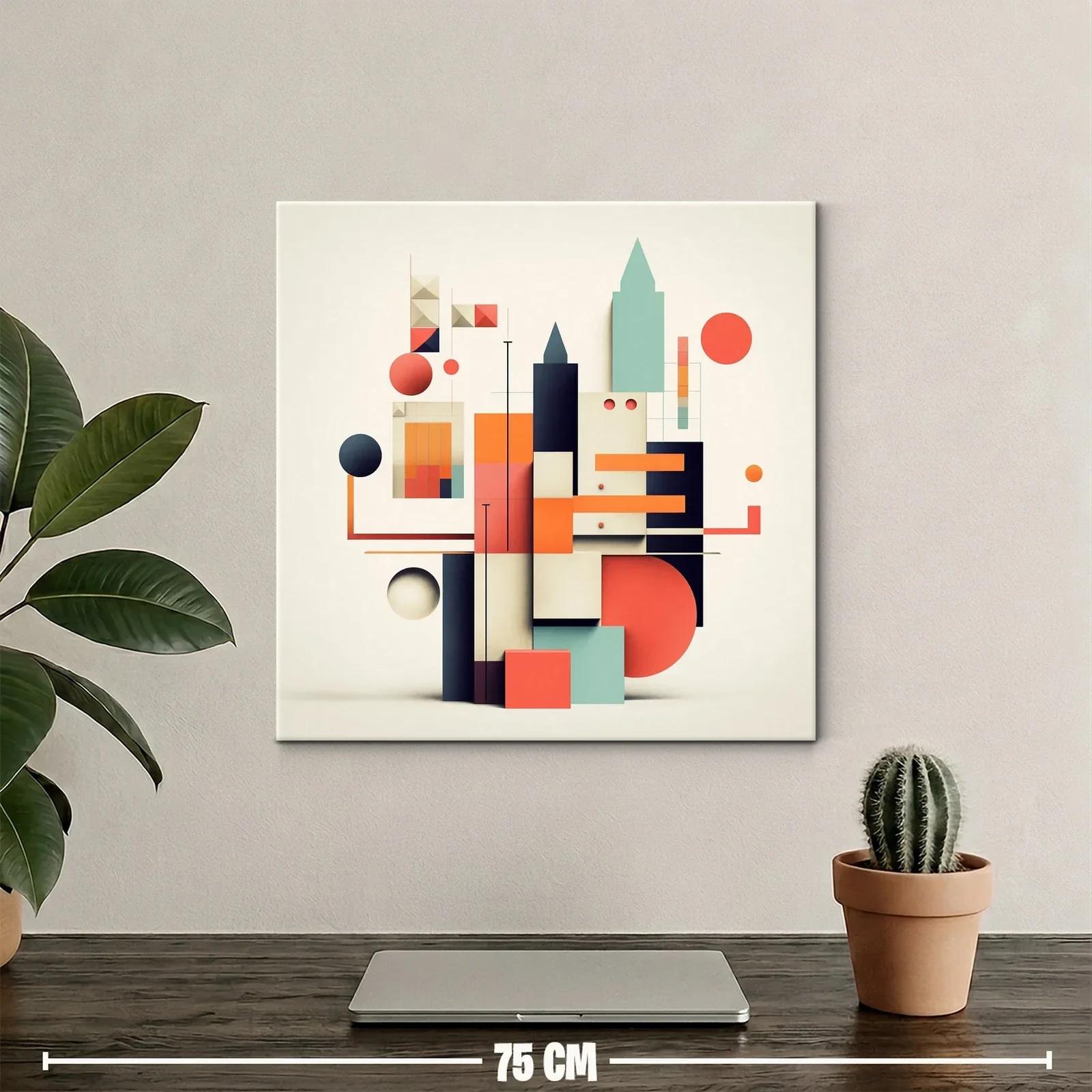Composición geométrica moderna con tonos cálidos y fríos — miniatura 2