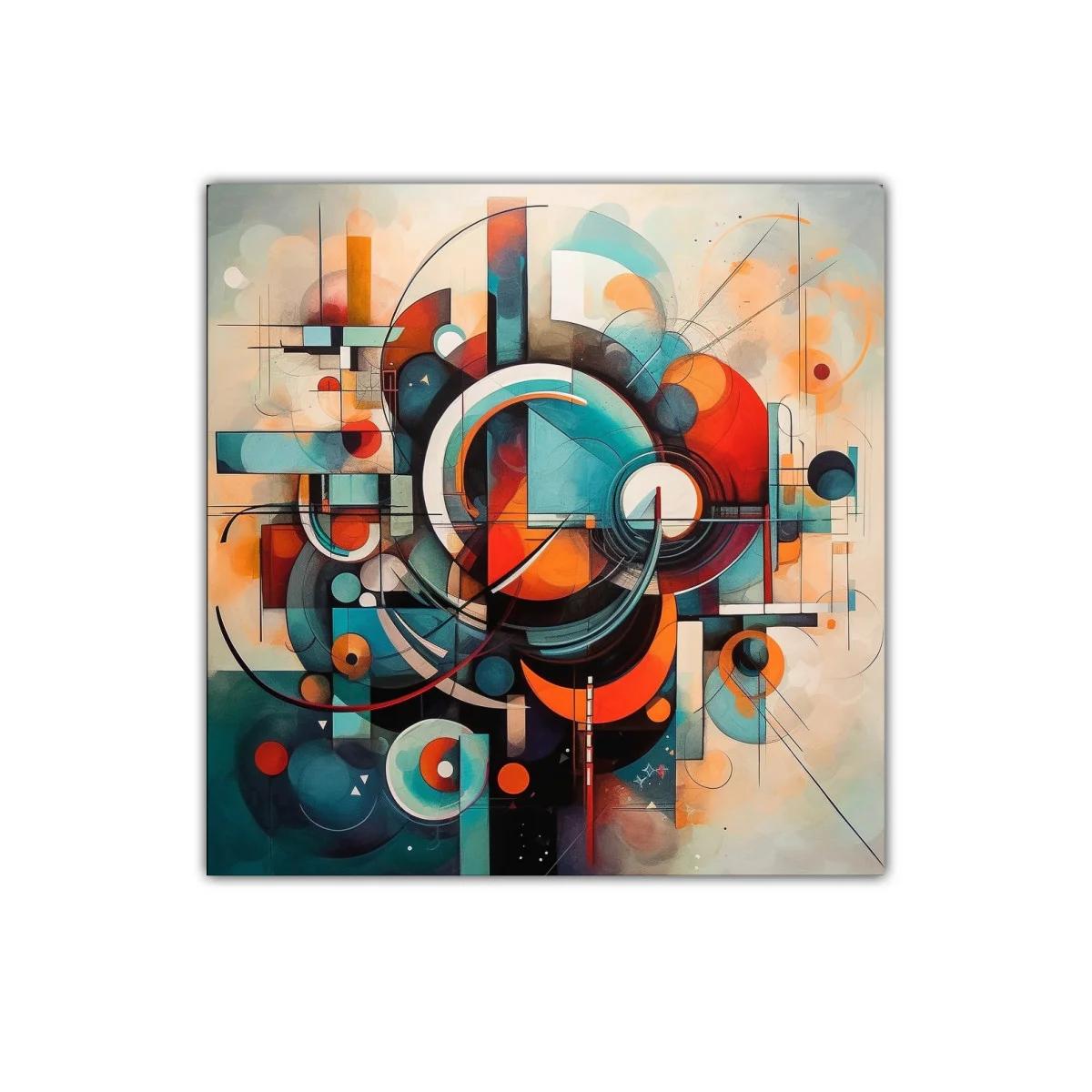 Composición abstracta con círculos y líneas en colores vivos — imagen principal