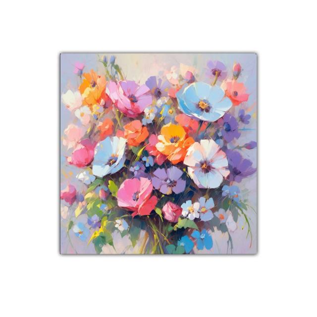 Cuadro con ramo floral colorido y vibrante para decorar